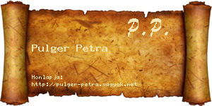 Pulger Petra névjegykártya
